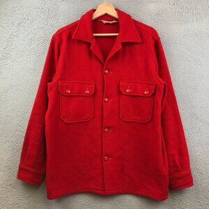 Vintage Boy Scouts Of America Official Jacket Red Wool Shirt Jacket 40 M